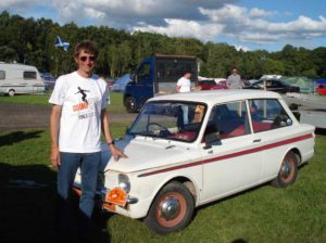 Photo of David Pilbeam and his white Imp