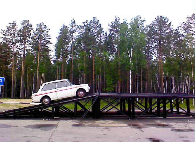 Using a roadside inspection ramp in Siberia